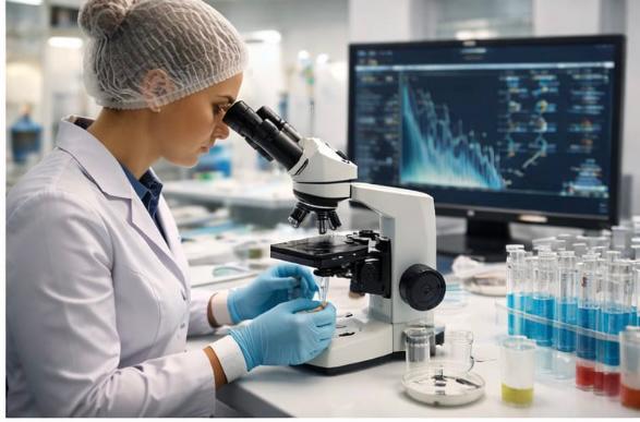 Microscopy workstation with analytics