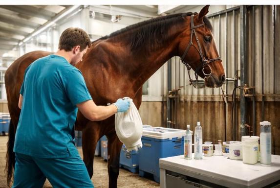 Reproductive procedure on horse