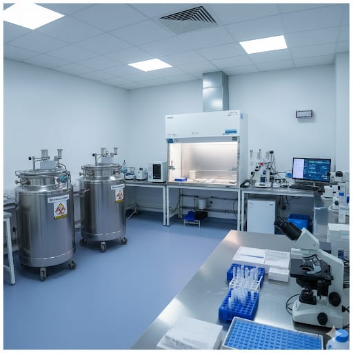 Cryopreservation and clean-room facility